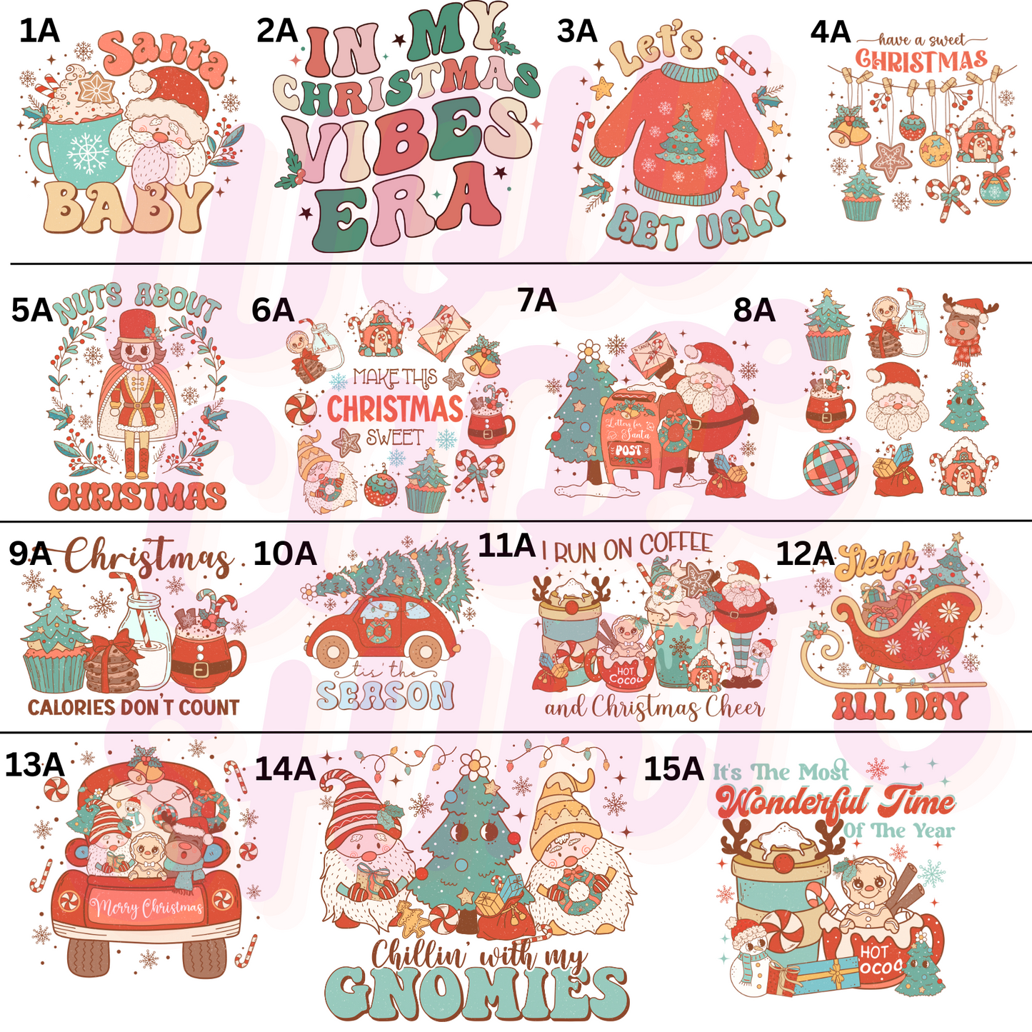 CHRISTMAS DESIGNS CHOOSE YOUR DTF TRANSFER TO GO WITH YOUR SHIRT AND SWEATSHIRTS