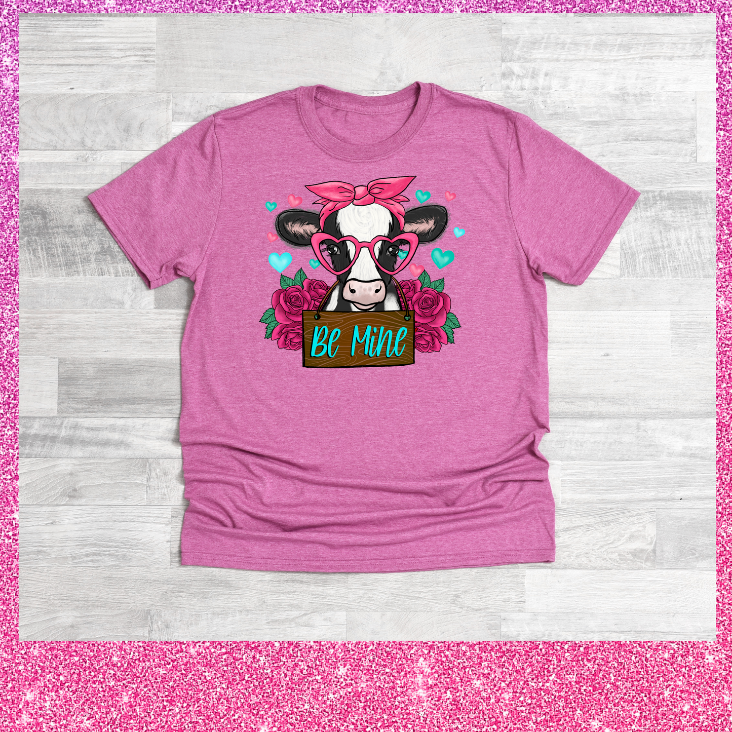 BE MINE COW VALENTINE T SHIRT