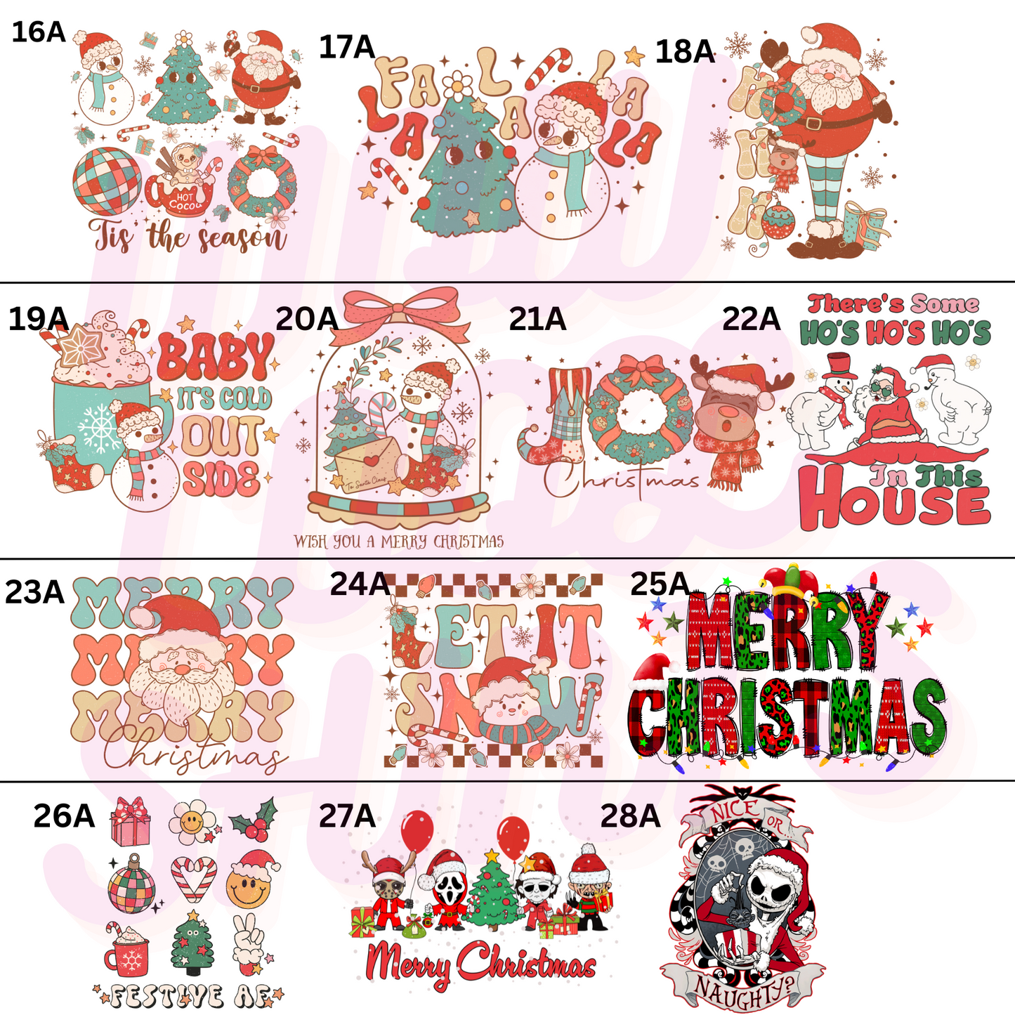 CHRISTMAS DESIGNS CHOOSE YOUR DTF TRANSFER TO GO WITH YOUR SHIRT AND SWEATSHIRTS