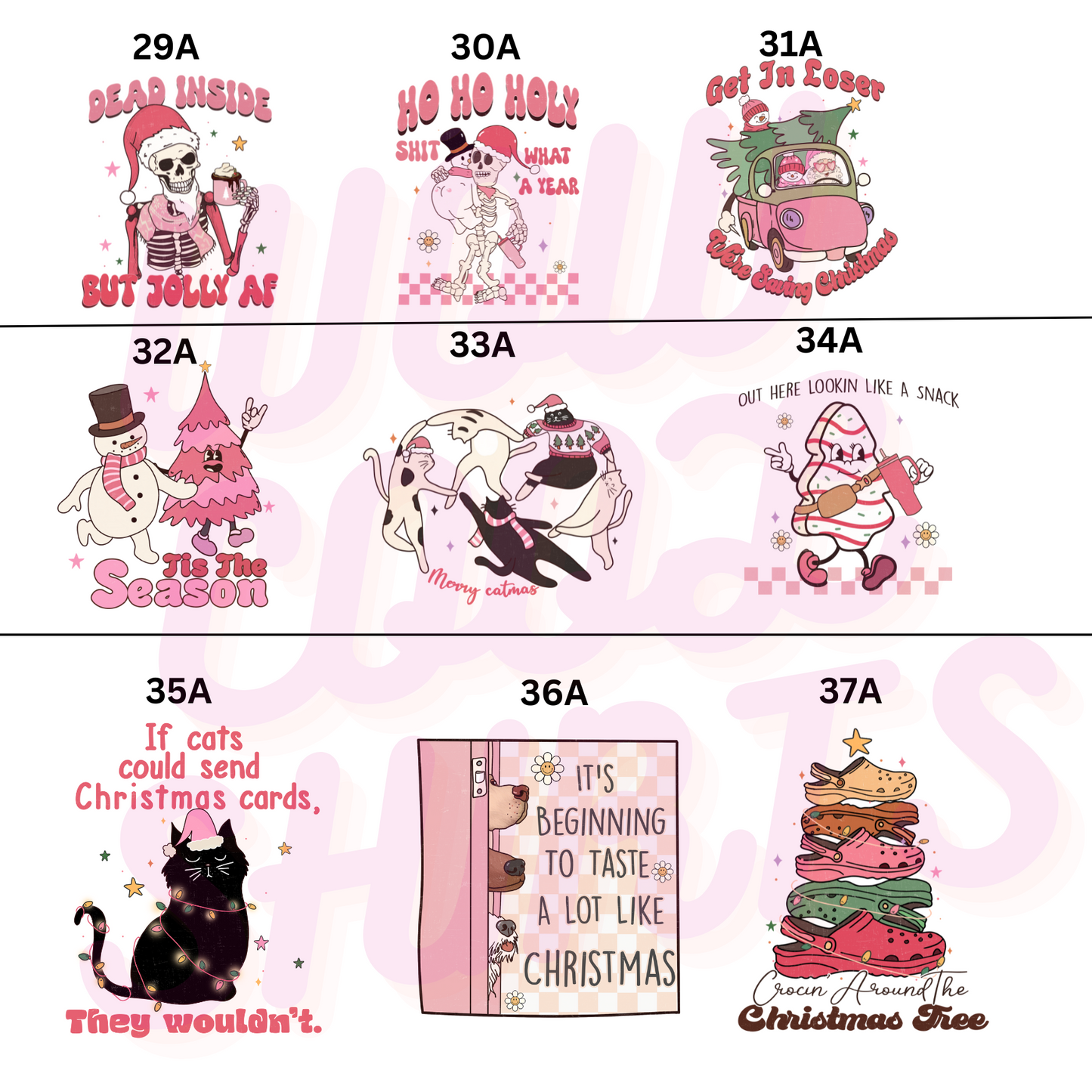 CHRISTMAS DESIGNS CHOOSE YOUR DTF TRANSFER TO GO WITH YOUR SHIRT AND SWEATSHIRTS