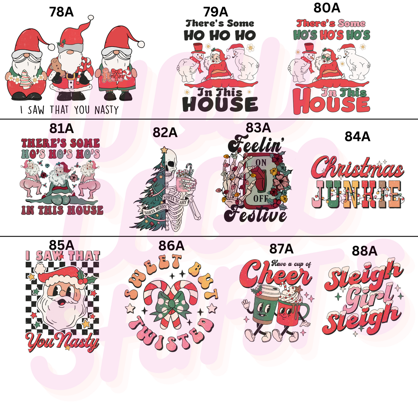 CHRISTMAS DESIGNS CHOOSE YOUR DTF TRANSFER TO GO WITH YOUR SHIRT AND SWEATSHIRTS