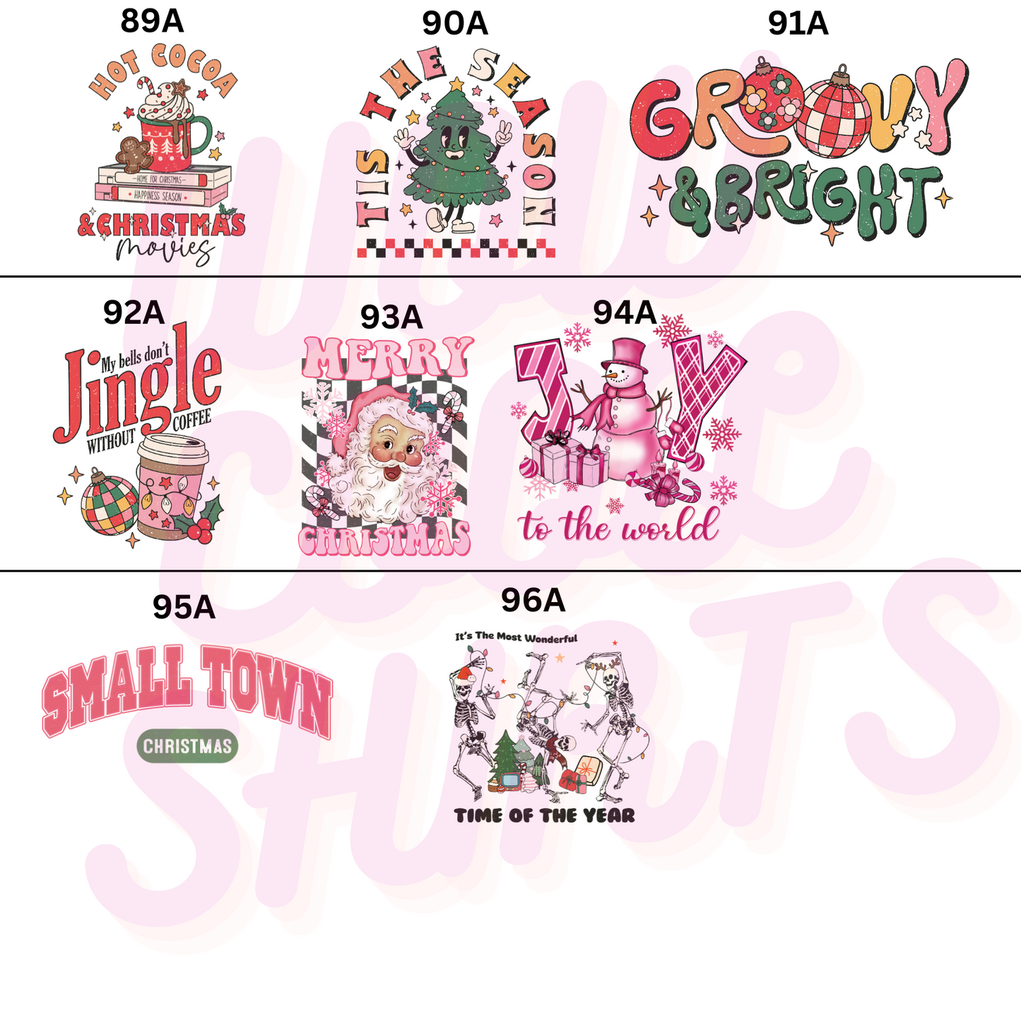 CHRISTMAS DESIGNS CHOOSE YOUR DTF TRANSFER TO GO WITH YOUR SHIRT AND SWEATSHIRTS