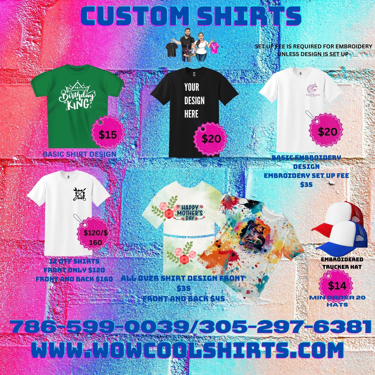 CUSTOM SHIRTS AND HATS
