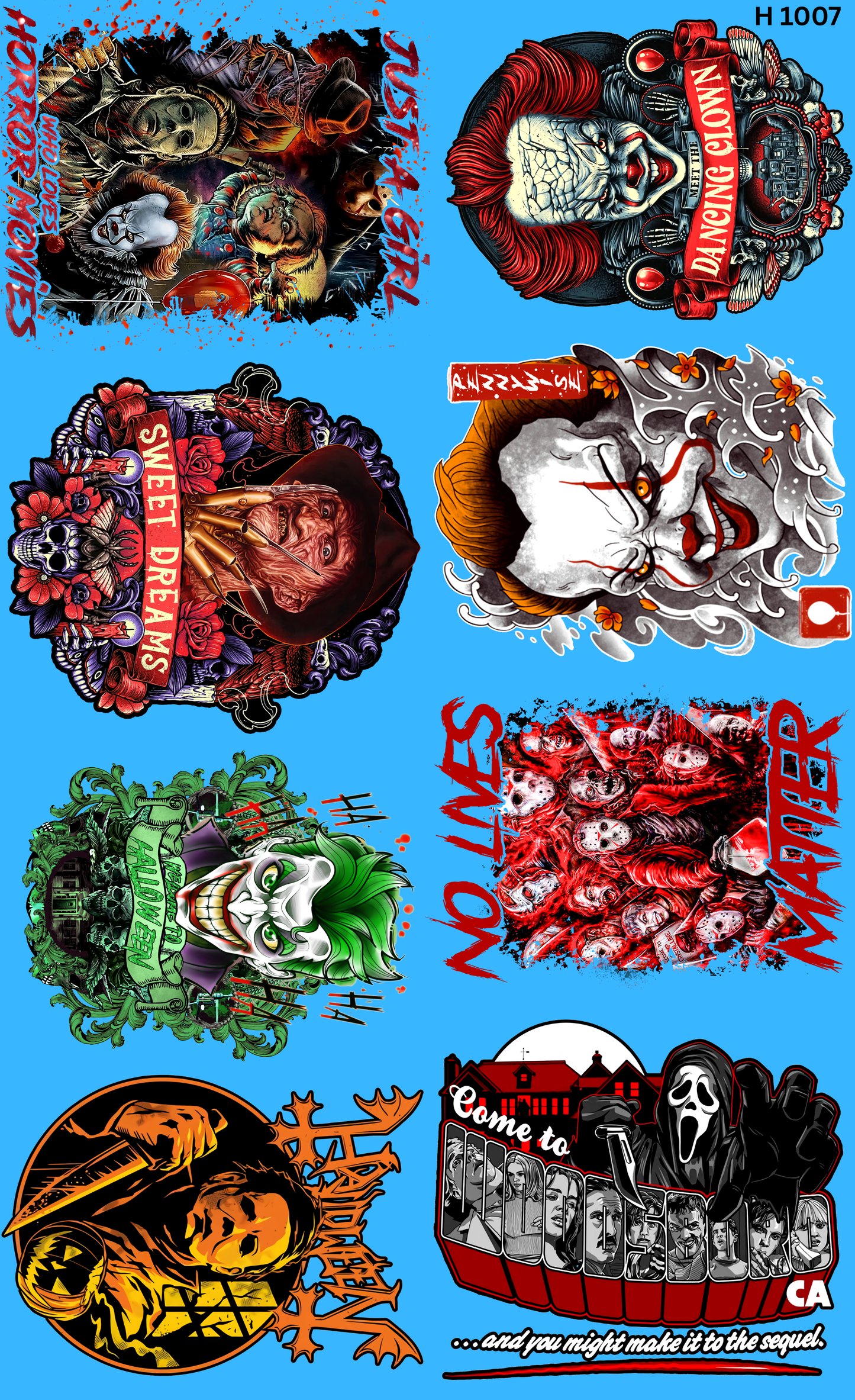 Gang Sheet DTF Halloween Cute Mix | Highland Cow, Ghost, Pumpkin & Pink October | 22x36"