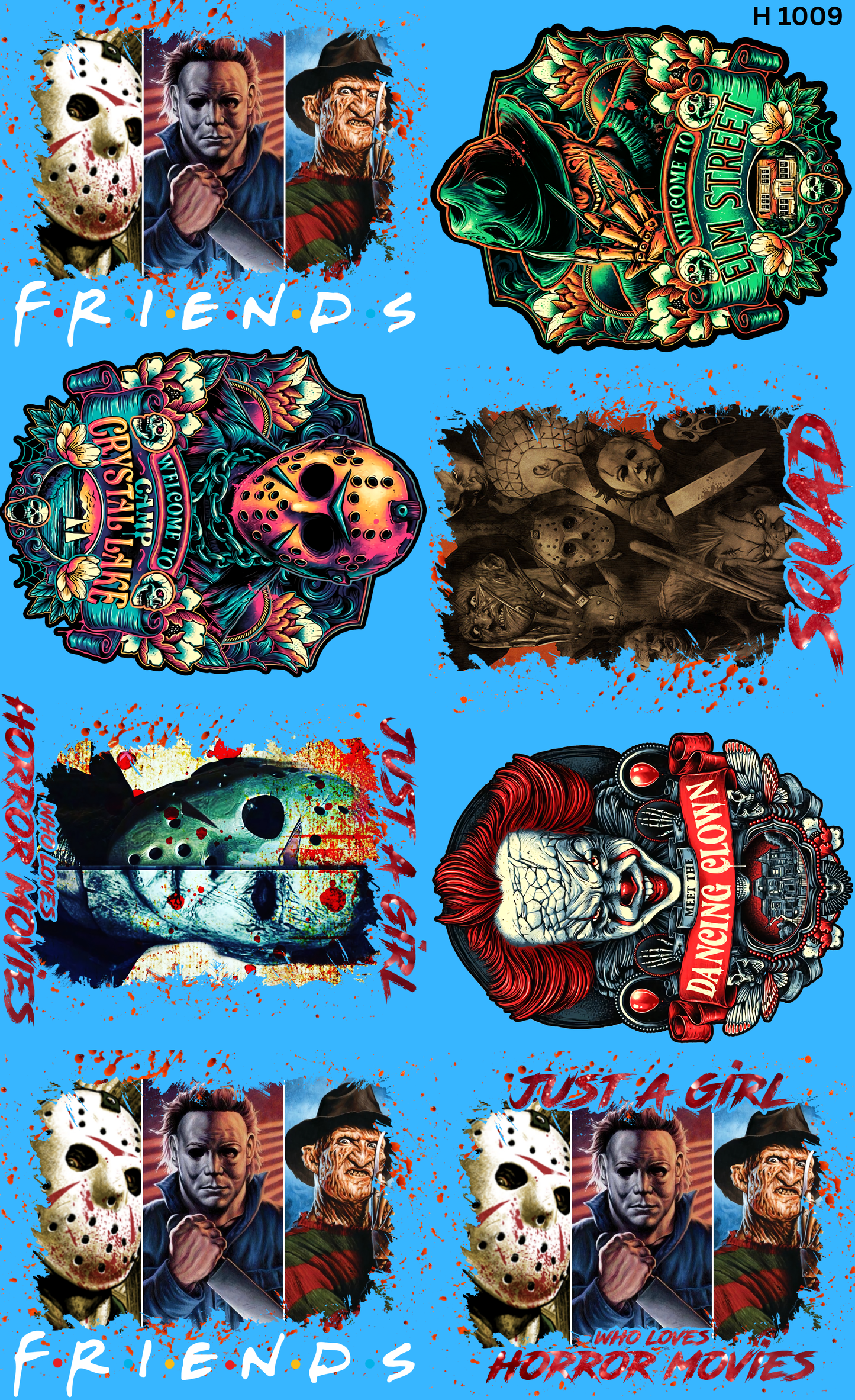 Gang Sheet DTF Halloween Cute Mix | Highland Cow, Ghost, Pumpkin & Pink October | 22x36"