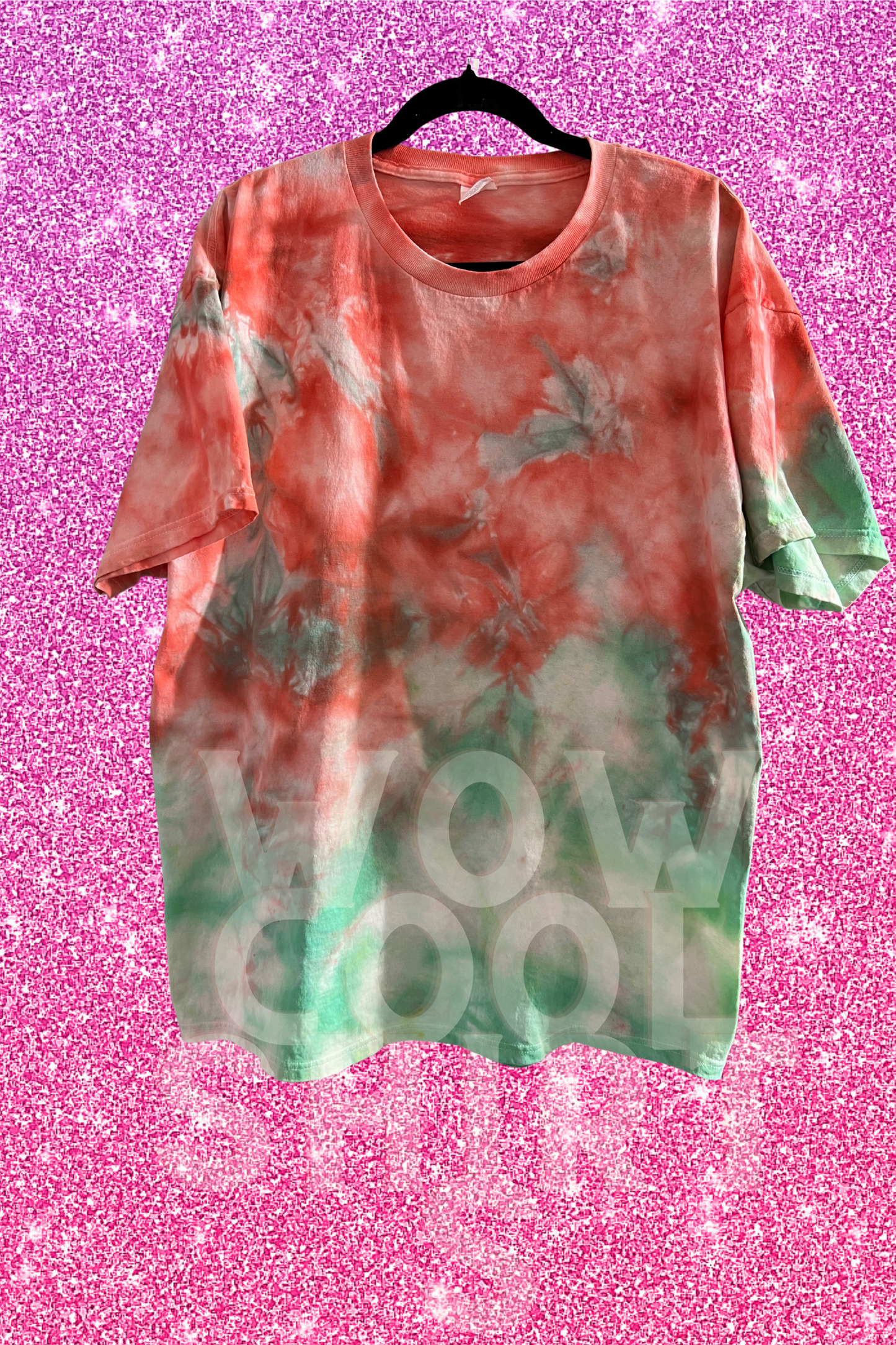 Red and Green ICE DYE T SHIRT AND SWEATSHIRT
