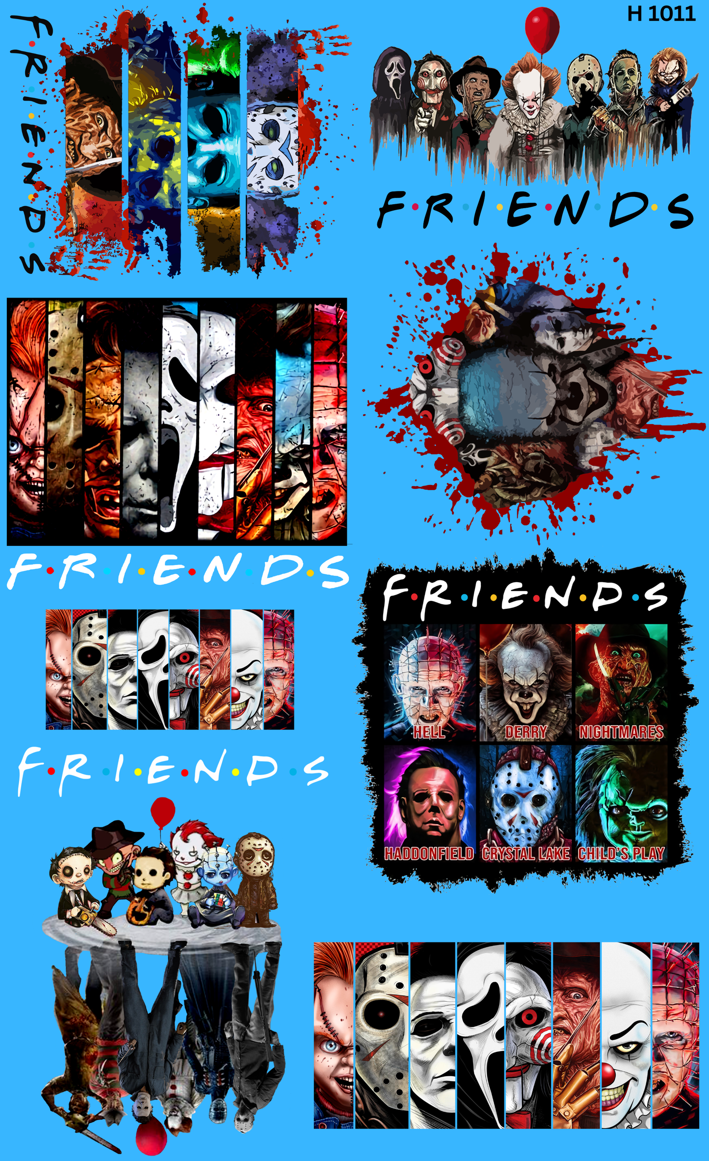 Gang Sheet DTF Halloween Cute Mix | Highland Cow, Ghost, Pumpkin & Pink October | 22x36"