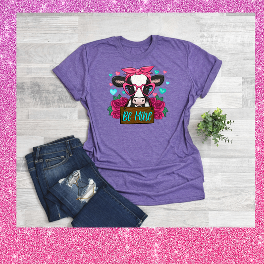 BE MINE COW VALENTINE T SHIRT