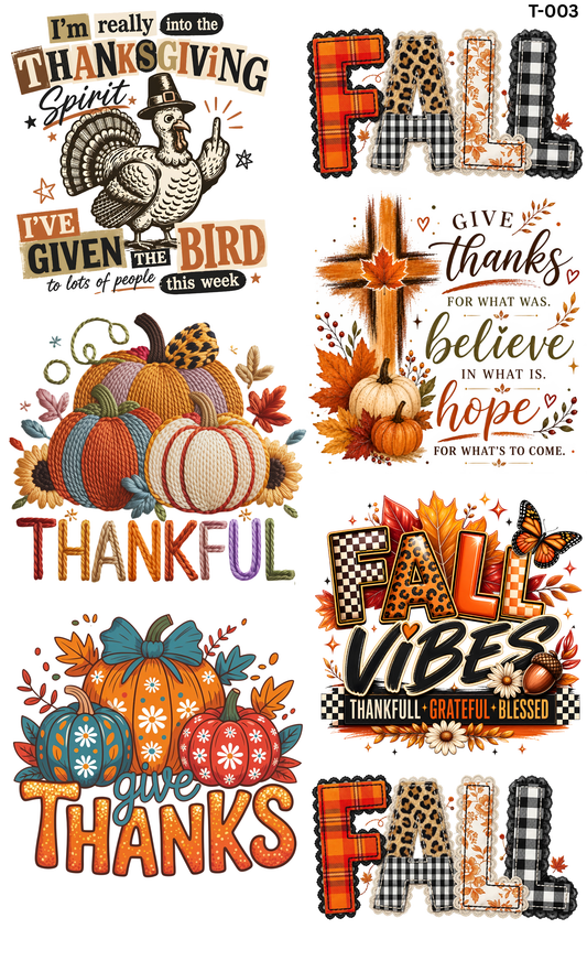 Yarda DTF Thanksgiving T-003 | 22×36
