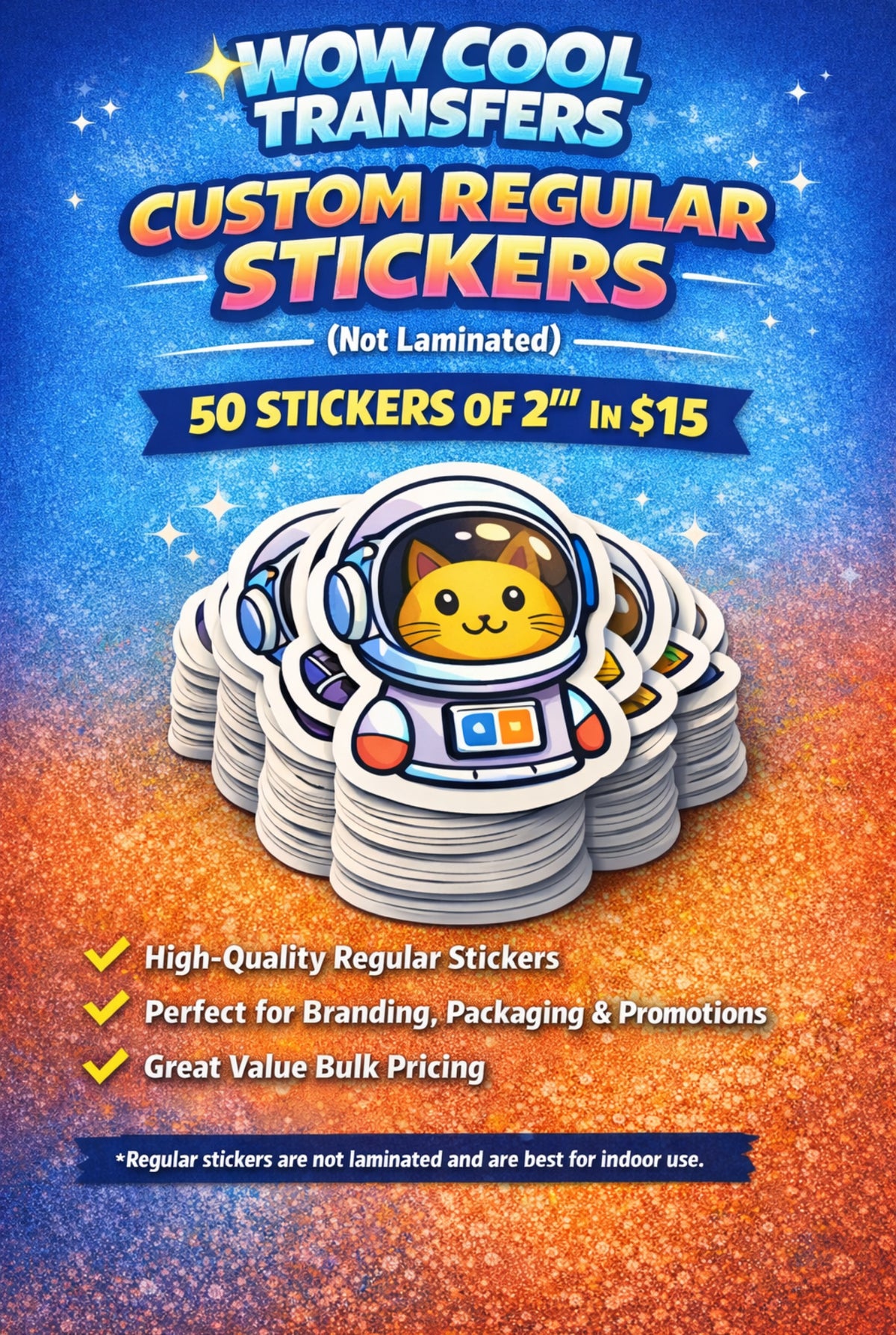 Wow Nice Sticker REGULAR CUSTOM STICKERS – Wow Cool Shirts