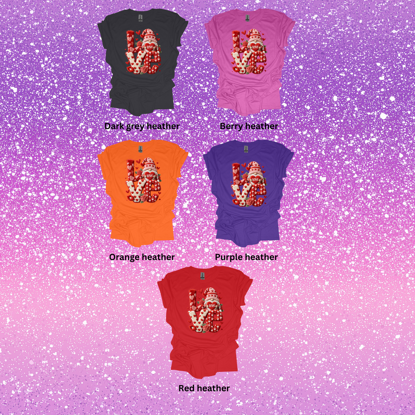 LATCH HOOK YARN GNOME LOVE VALENTINE SHIRTS