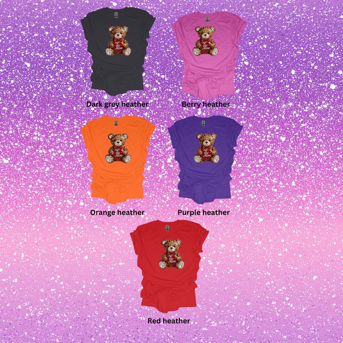 RHINSTONE BEAR VALENTINE SHIRT